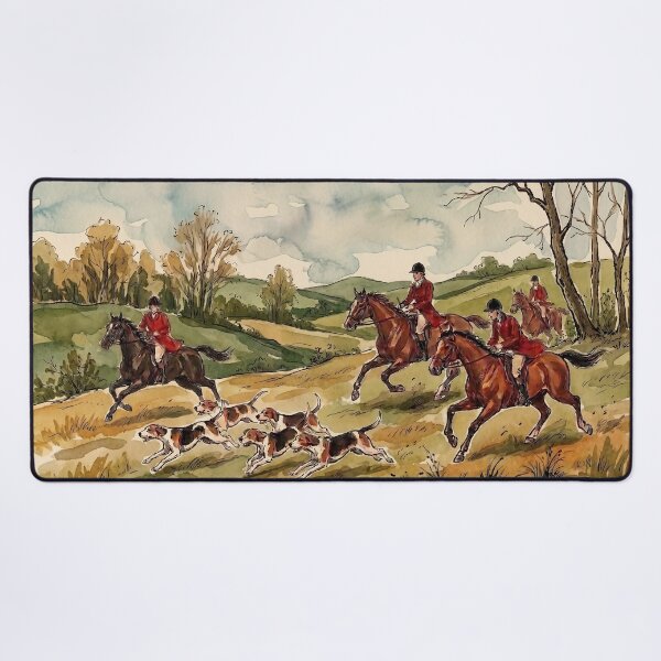 Item preview, Traditional Fox Hunting Equestrian Horse Riding Countryside Watercolor designed and sold by KiwiRider.