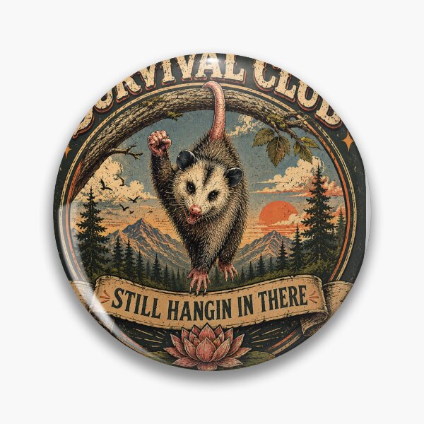 Artikelvorschau, Survival Club – Immer noch am Ball! Lustiges Vintage-Opossum-Retro-Design entworfen und verkauft von NikkianaJones.