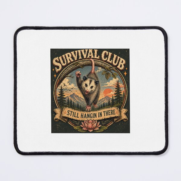 Item preview, Survival Club – Still Hangin' In There Funny Vintage Opossum Retro Design designed and sold by NikkianaJones.
