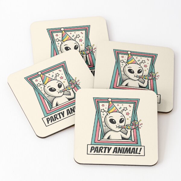 Item preview, Party Animal Cute Alien Retro Comic Birthday Graphic designed and sold by DuckOddity.