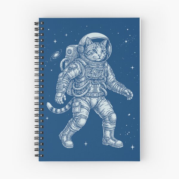Item preview, Space Cat Astronaut Vintage Blue Engraving Astrocat designed and sold by KiwiRider.