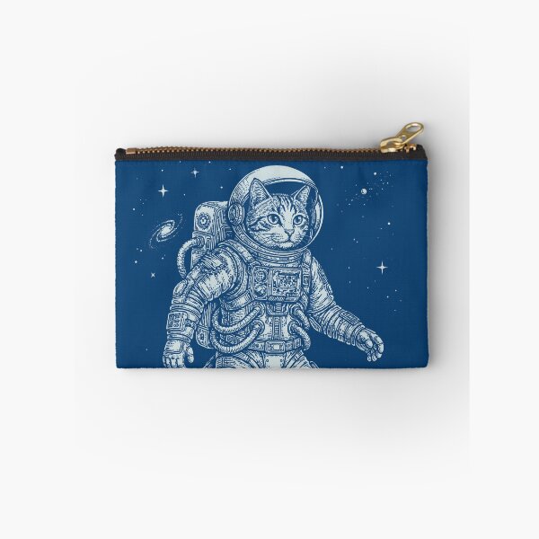 Item preview, Space Cat Astronaut Vintage Blue Engraving Astrocat designed and sold by KiwiRider.