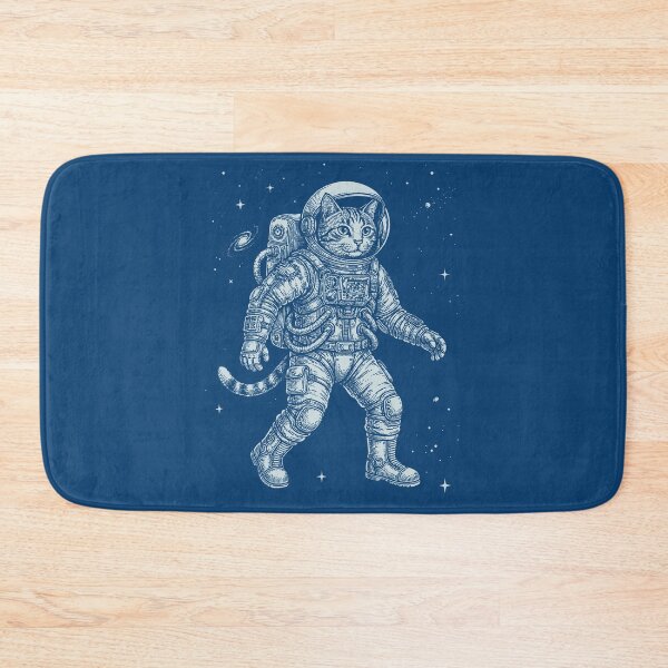 Item preview, Space Cat Astronaut Vintage Blue Engraving Astrocat designed and sold by KiwiRider.