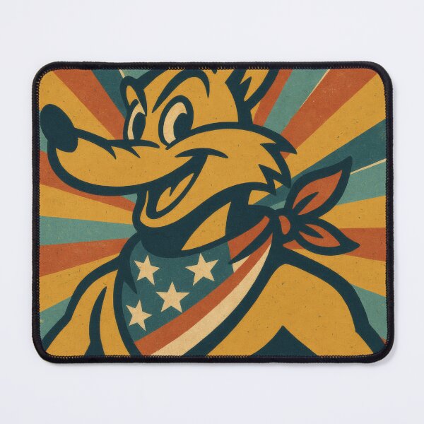 Item preview, Hunt the Impossible Patriotic Coyote | Bold American Flag Illustration | Vintage USA Americana Wall Art designed and sold by PaintedPixels01.