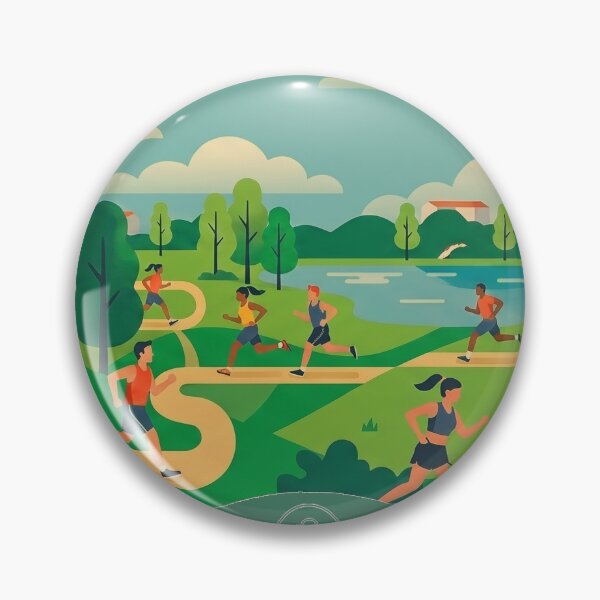 Item preview, City Park Runners Outdoor Trail Jogging Landscape parkrun designed and sold by KiwiRider.
