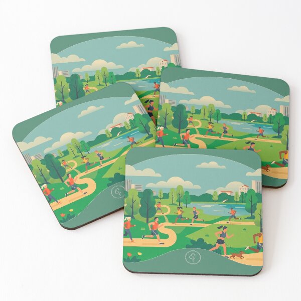Item preview, City Park Runners Outdoor Trail Jogging Landscape parkrun designed and sold by KiwiRider.