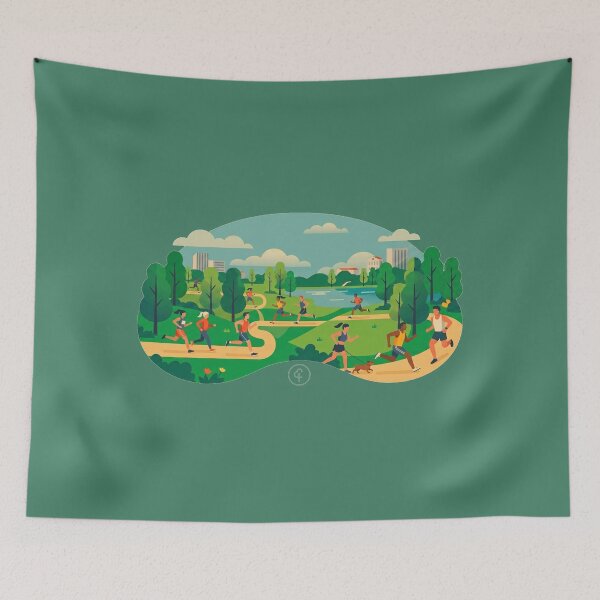 Item preview, City Park Runners Outdoor Trail Jogging Landscape parkrun designed and sold by KiwiRider.