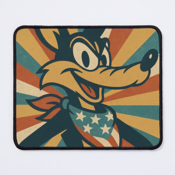 Item preview, Hunt the Impossible Patriotic Coyote | Bold American Flag Illustration | Vintage USA Americana Wall Art designed and sold by PaintedPixels01.