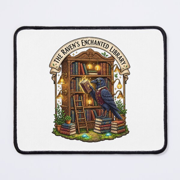 Item preview, The Raven's Enchanted Library | Magical Raven Librarian | Arcane Spell Books | Fantasy Gothic Library | Dark Academia designed and sold by MrDev.