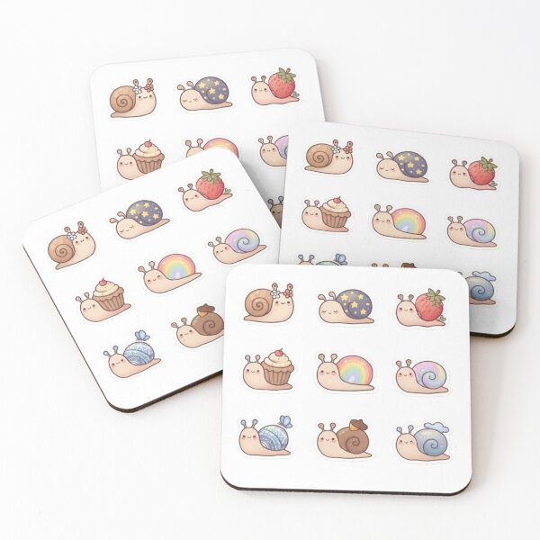 Item preview, Magical Kawaii Snails - Cute and Colorful Sticker Set designed and sold by Purpleclomb.