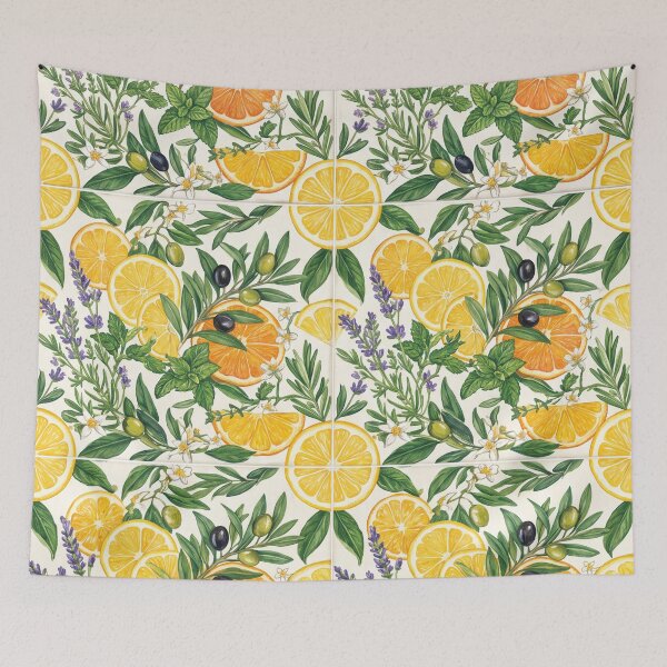 Item preview, Mediterranean Citrus Garden Pattern designed and sold by YanezFranco.