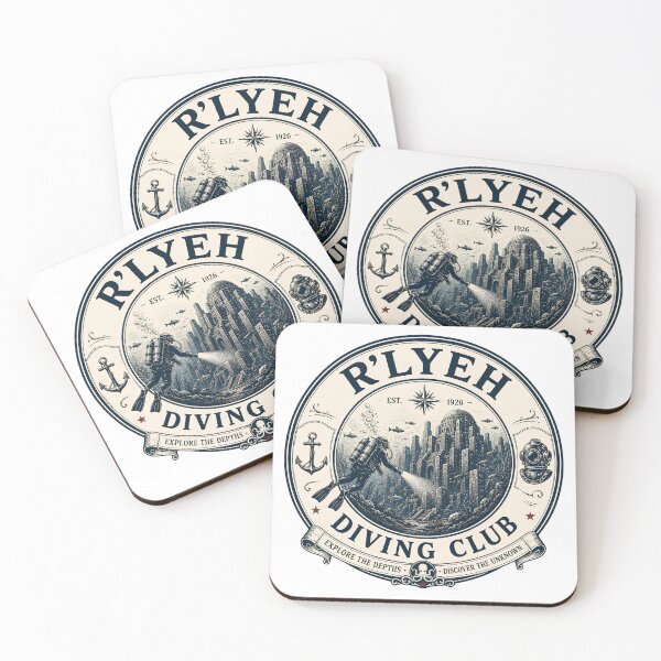 Item preview, R'lyeh Diving Club | Vintage Deep Sea Exploration Badge | Lovecraft Ocean Adventure Logo designed and sold by Extravanganzza.