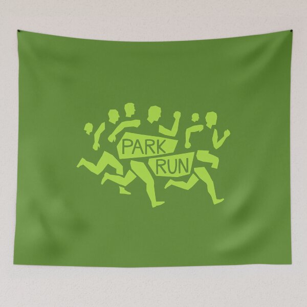 Item preview, Park Run Neon Green Runners Silhouette Athletic Graphic designed and sold by KiwiRider.