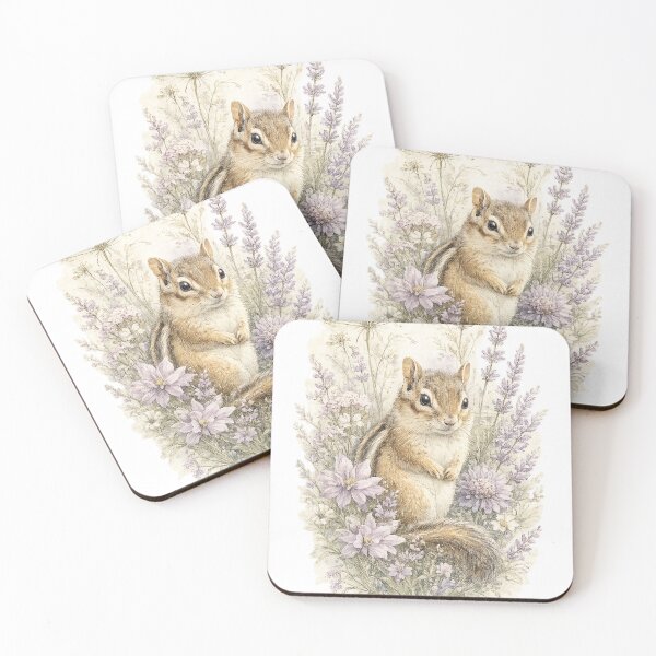 Item preview, The Little Wildflower Chipmunk – Lavender Botanical T-Shirt designed and sold by FunscapeHQ.