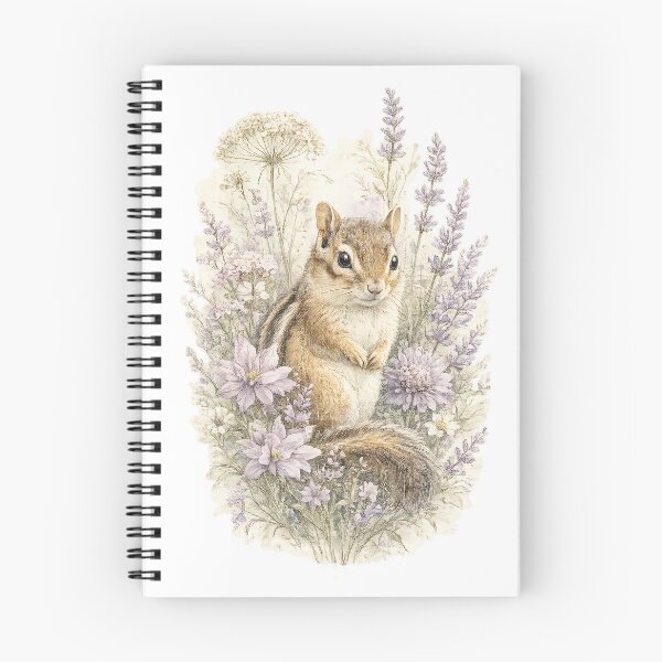 Item preview, The Little Wildflower Chipmunk – Lavender Botanical T-Shirt designed and sold by FunscapeHQ.