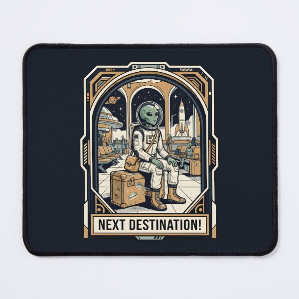 Item preview, Next Destination Alien Astronaut Travel Retro Graphic designed and sold by DuckOddity.