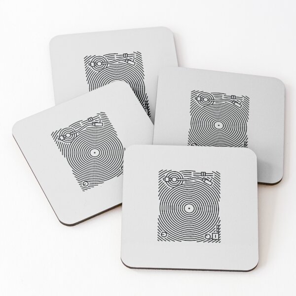 Item preview, Vinyl Turntable Record Player Minimalist Line Art DJ Deck designed and sold by KiwiRider.
