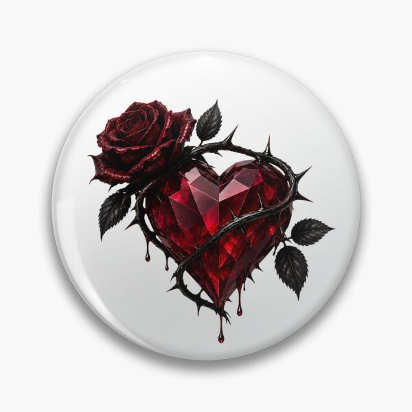 Item preview, Gothic Ruby Heart Dark Rose & Thorn Heart Romantic Gothic Art designed and sold by RoPrincess.