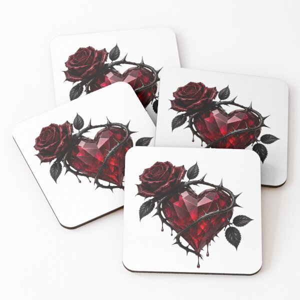 Item preview, Gothic Ruby Heart Dark Rose & Thorn Heart Romantic Gothic Art designed and sold by RoPrincess.