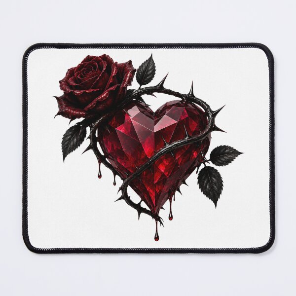 Item preview, Gothic Ruby Heart Dark Rose & Thorn Heart Romantic Gothic Art designed and sold by RoPrincess.