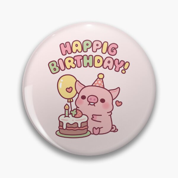 Item preview, Cute Pig With Birthday Cake Happig Birthday Pun designed and sold by rustydoodle.