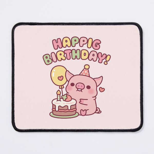 Item preview, Cute Pig With Birthday Cake Happig Birthday Pun designed and sold by rustydoodle.