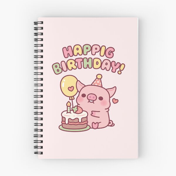 Item preview, Cute Pig With Birthday Cake Happig Birthday Pun designed and sold by rustydoodle.