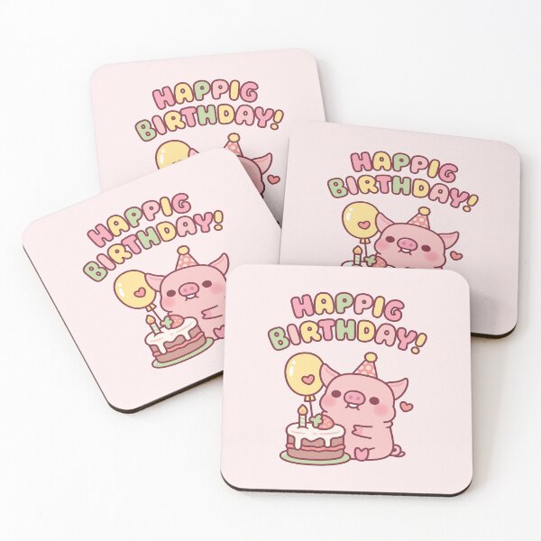 Item preview, Cute Pig With Birthday Cake Happig Birthday Pun designed and sold by rustydoodle.