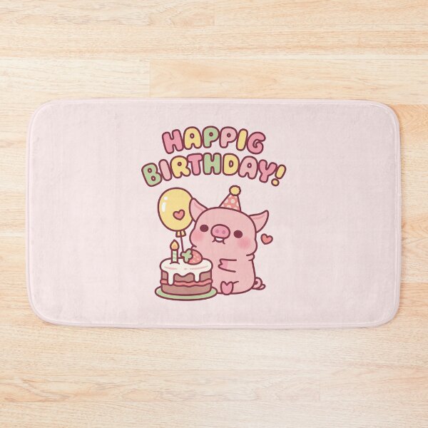 Item preview, Cute Pig With Birthday Cake Happig Birthday Pun designed and sold by rustydoodle.