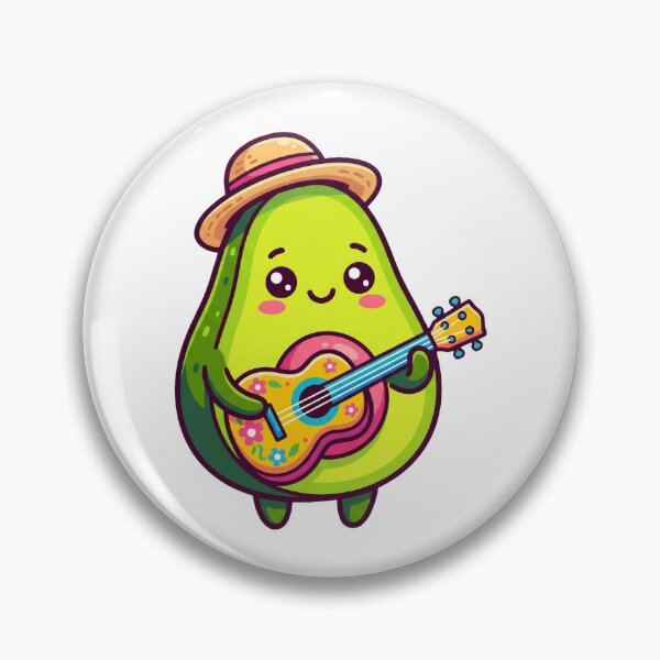 Item preview, Cute Kawaii Guac-Star Avocado Guitar designed and sold by pattman.
