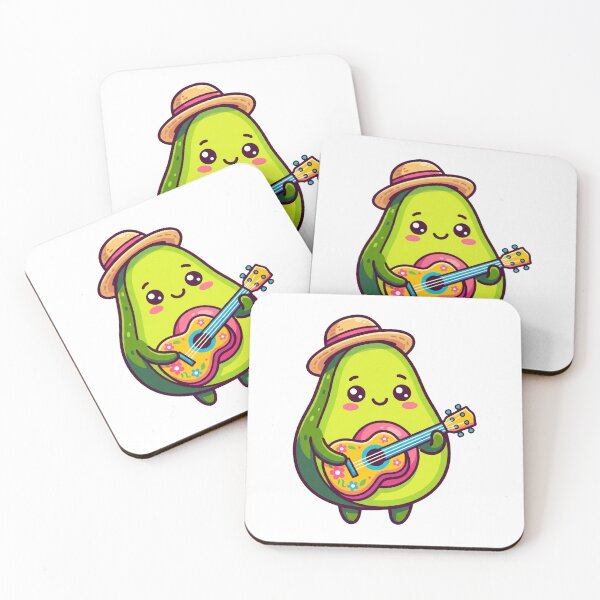 Item preview, Cute Kawaii Guac-Star Avocado Guitar designed and sold by pattman.