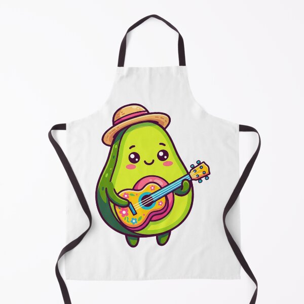 Item preview, Cute Kawaii Guac-Star Avocado Guitar designed and sold by pattman.