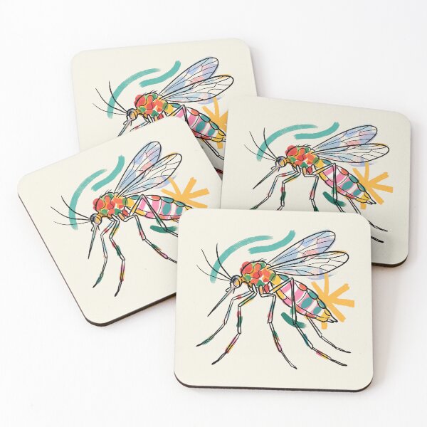 Item preview, Abstract Mosquito Aesthetic Colorful Insect Paint Stroke Art designed and sold by KiwiRider.