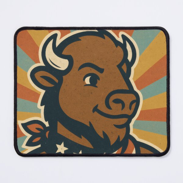 Item preview, Strength in Unity Patriotic Bison | Bold American Flag Illustration | Vintage USA Americana Wall Art designed and sold by PaintedPixels01.