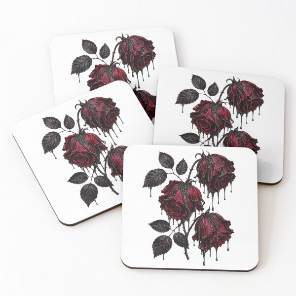 Item preview, Bleeding Gothic Roses Dark Floral Aesthetic Crimson Black Rose Botanical Art designed and sold by RoPrincess.
