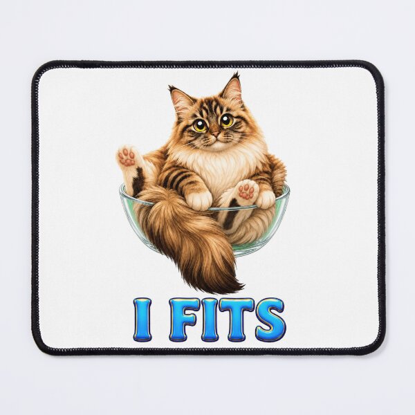 Item preview, I Fits, Fluffy Tabby Cat in a Glass Bowl designed and sold by RoPrincess.