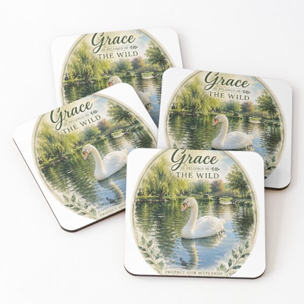 Item preview, Grace Belongs in the Wild | Swan Wetland Art | Protect Our Wetlands designed and sold by Whiskered Garden Studio.