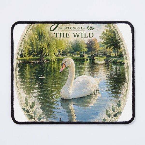 Item preview, Grace Belongs in the Wild | Swan Wetland Art | Protect Our Wetlands designed and sold by Whiskered Garden Studio.