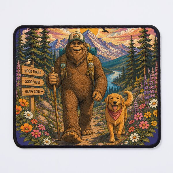 Item preview, Bigfoot Hiking Adventure with Dog in Nature designed and sold by Skyrocketz.