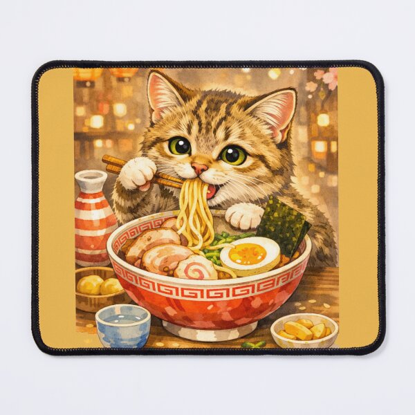 Item preview, big cat eating ramen part 2 designed and sold by PasoaPaso2025.