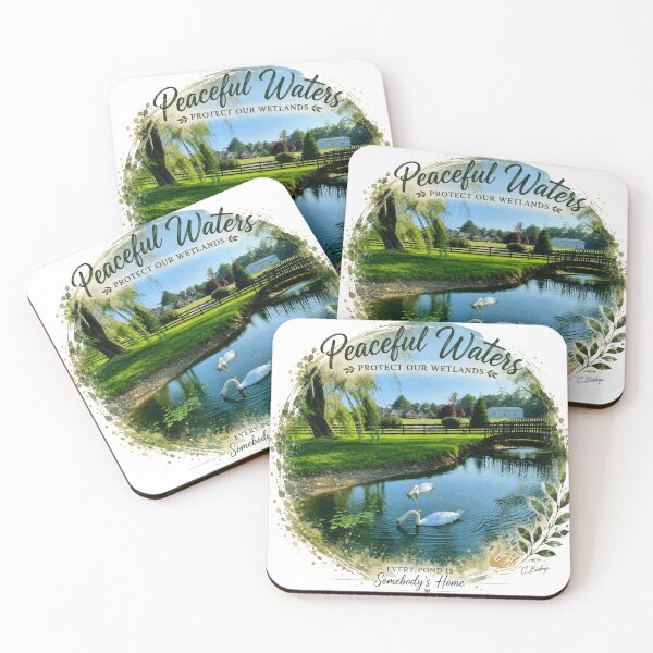 Item preview, Peaceful Waters – Every Pond Is Somebody's Home | Swan Wetland Nature Art designed and sold by Whiskered Garden Studio.