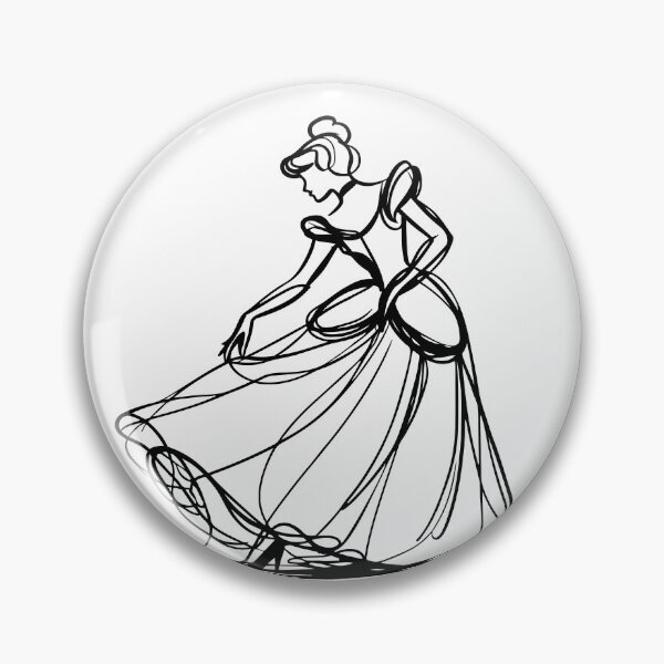 Item preview, Cinderella Princess at Midnight Line Art Sketch designed and sold by pixiedustpaint.