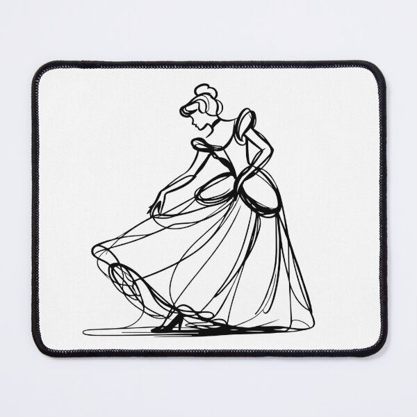 Item preview, Cinderella Princess at Midnight Line Art Sketch designed and sold by pixiedustpaint.
