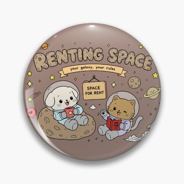 Item preview, Renting Space - Cute Astronaut Cat and Dog Space Pun designed and sold by snewen.