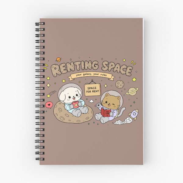 Item preview, Renting Space - Cute Astronaut Cat and Dog Space Pun designed and sold by snewen.