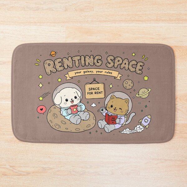 Item preview, Renting Space - Cute Astronaut Cat and Dog Space Pun designed and sold by snewen.