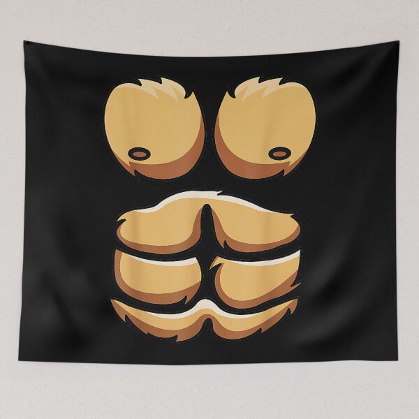 Item preview, Funny Fake Hairy Chest Instant Six Pack Abs Gag designed and sold by Hugosploosh.