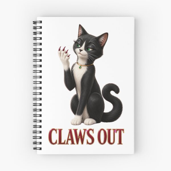 Item preview, Claws Out Glamorous Tuxedo Cat with Red Nails designed and sold by RoPrincess.