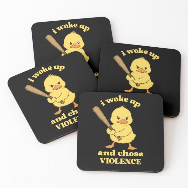 Item preview, I Woke Up and Chose Violence Funny Cute Duck designed and sold by ByDanielDesigns.