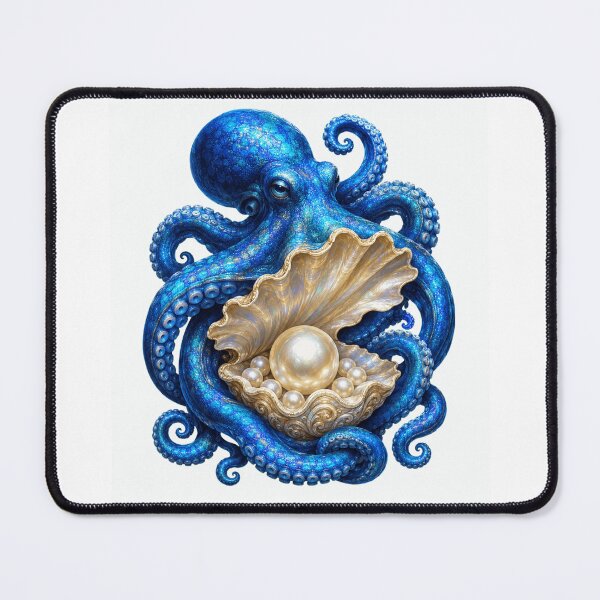 Item preview, Deep Dreams, Blue Octopus Guarding a Pearl Treasure designed and sold by RoPrincess.